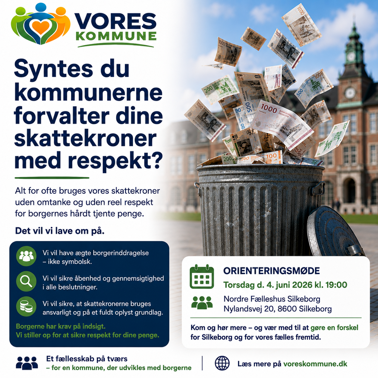 Vores kommune afholdte sit første
infomøde d. 4. juni 2026
